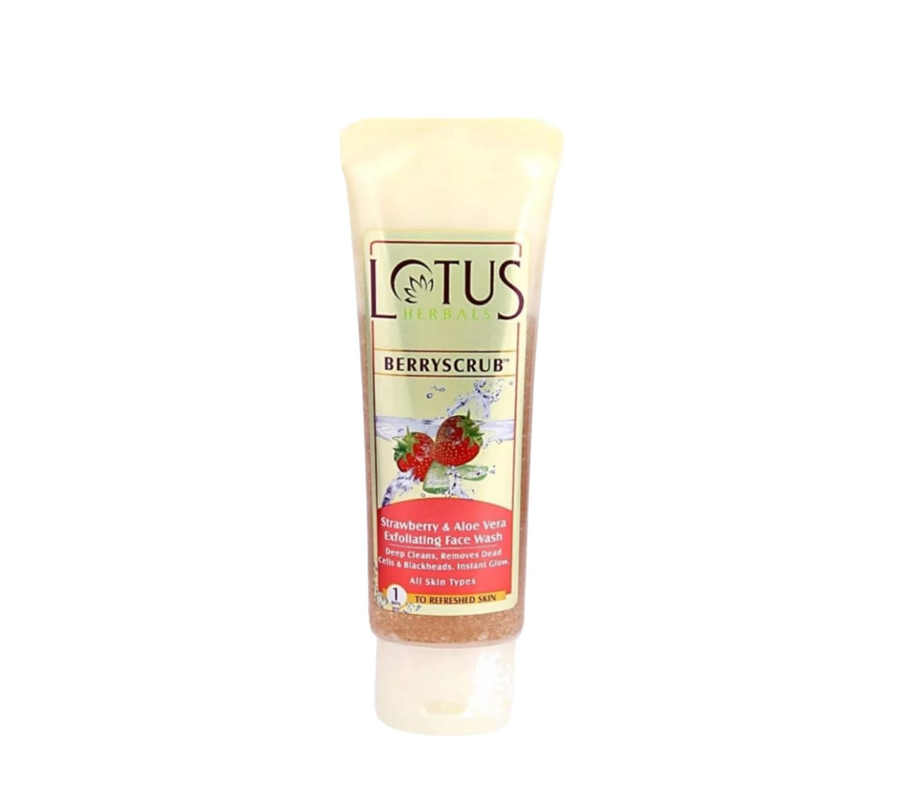 Lotus Berry Scrub Strawberry And Aloe Vera Exfoliating Face Wash